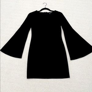 AQUA Little Black Dress with Bell Sleeves.